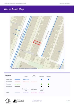 The water asset map, with the property outlined